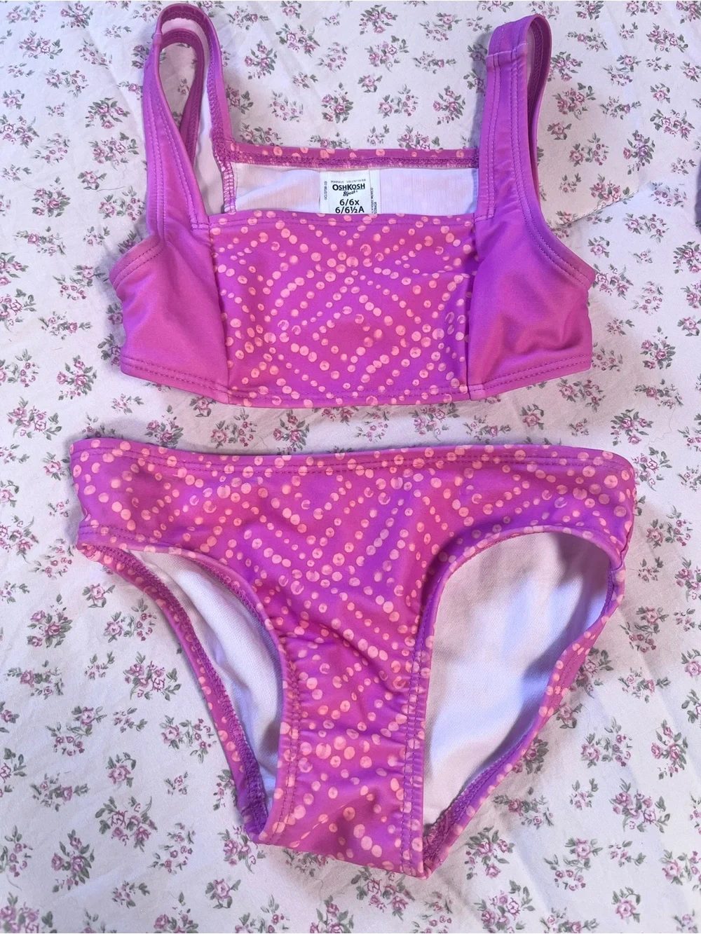 OshKosh B'gosh Pink Dot-Print 3-Piece Swim Set with Zip Rash Guard